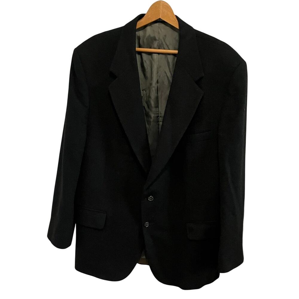 Vintage Club Room Black Camel Hair Blazer Sport Coat Suit Jacket Men’s 46R